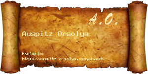 Auspitz Orsolya névjegykártya